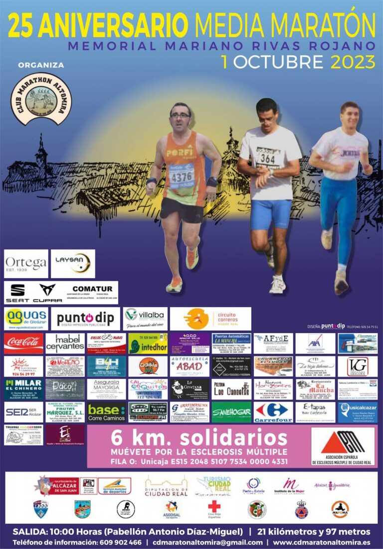 XXIV Media Maratón Alcázar de San Juan Memorial Mariano Rivas Rojano el 1 de octubre del Circuito de Carreras de Ciudad Real 2023
