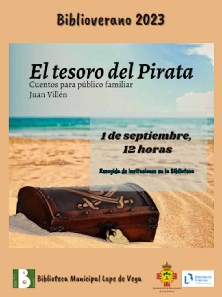 “El tesoro del Pirata” el 1 de septiembre en la Biblioteca Municipal Lope de Vega de Manzanares para toda la familia