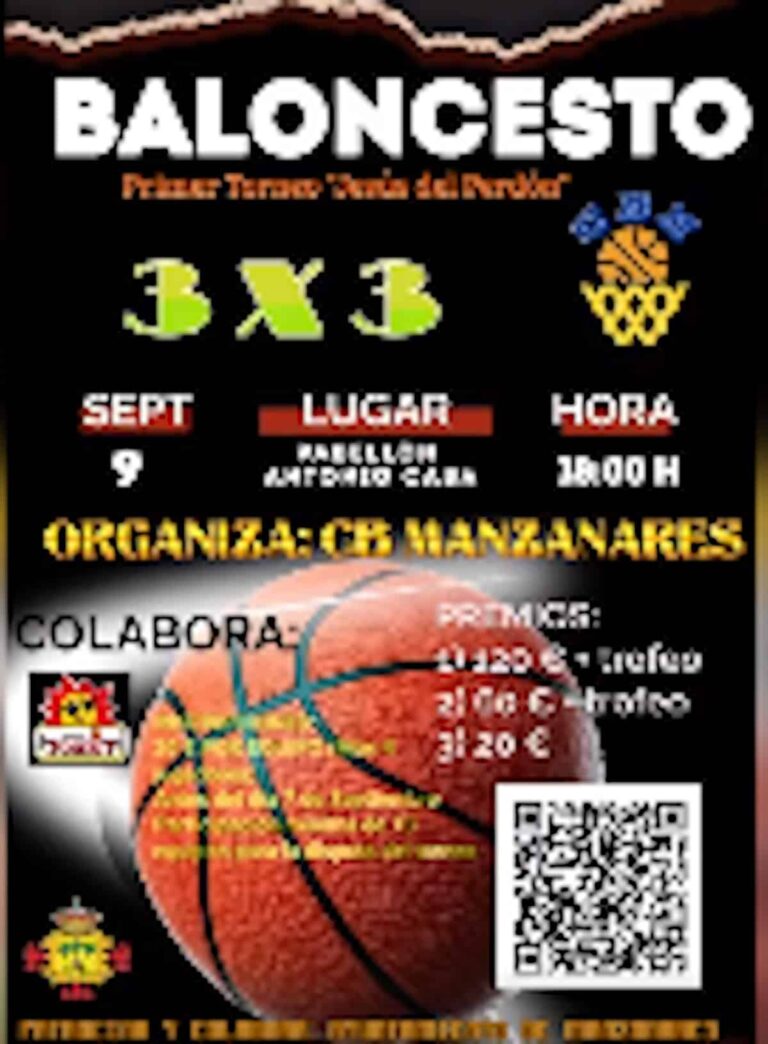 Primer Torneo Jesús del Perdón de baloncesto 3×3 por las fiestas patronales de Manzanares el 9 de septiembre