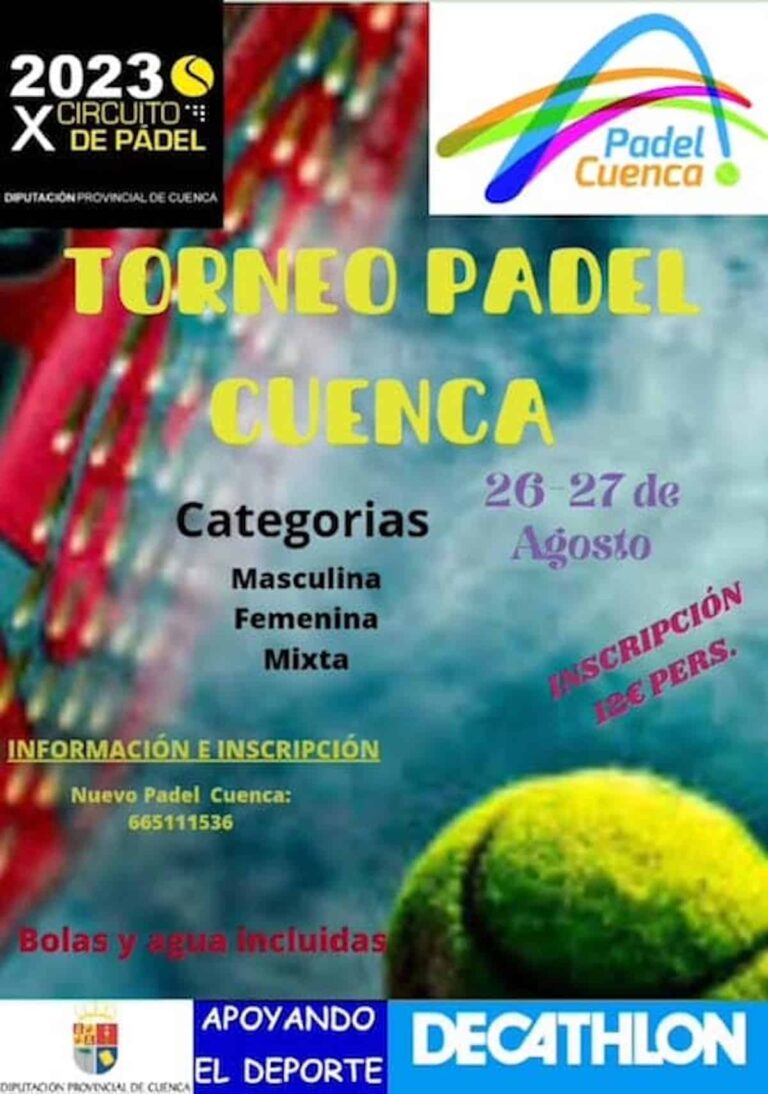 II Torneo Pádel Cuenca 26 y 27 de agosto de 2023 Cuenca en el polígono Fercusa