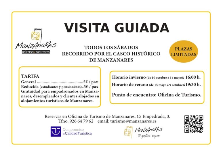 Las visitas guiadas gratuitas al casco histórico de Manzanares se mantendrán «con carácter definitivo»