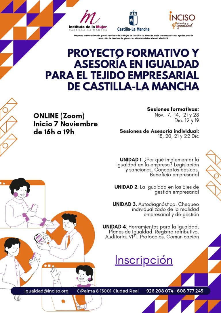 El Centro de la Mujer impulsa el proyecto EMPRESAS + IGUAL para asesorar a empresas de C-LM en materia de igualdad