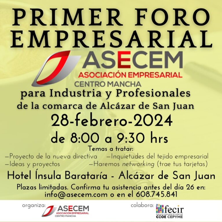 ASECEM organiza su primer foro empresarial en Alcázar de San Juan