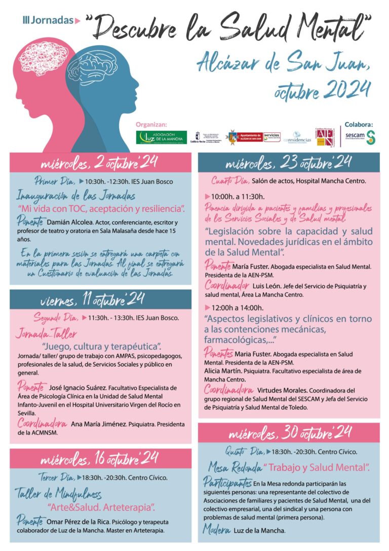 ¡Inscríbete Ahora! Abiertas las III Jornadas ‘Descubre la Salud Mental’