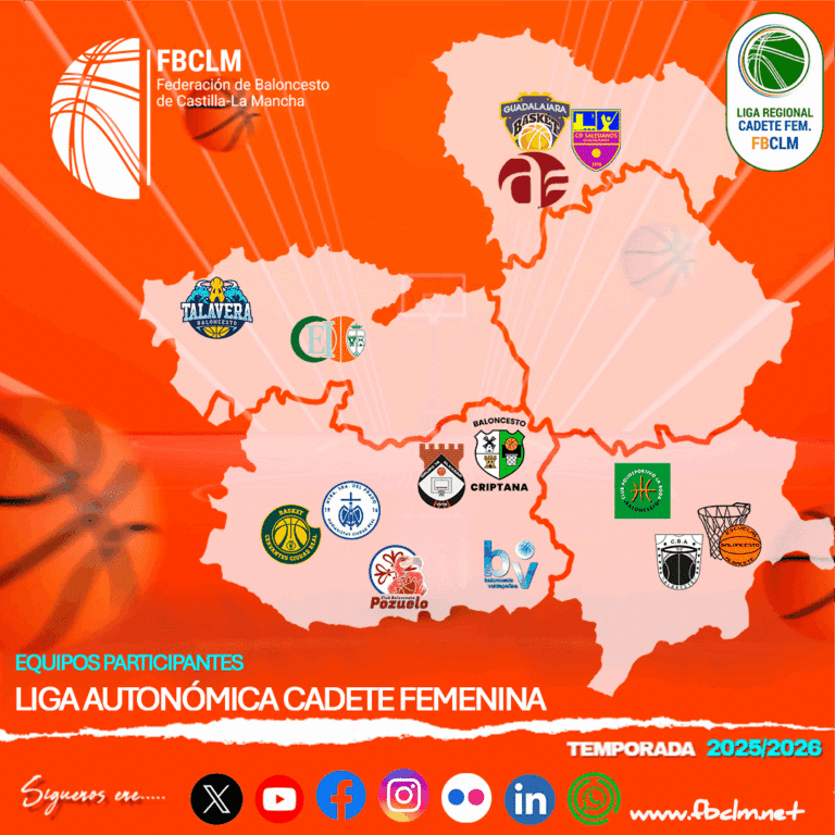 Calendario Oficial 2025-2026: Liga Autonómica Cadete Femenina de Castilla-La Mancha