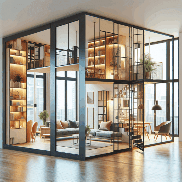 Diseño Versátil con Puertas Correderas Dobles para Ambientes Abiertos