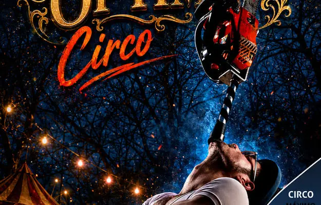 Cartel del espectaculo de circo Maximo Optimo en Escenarios de Verano 2026