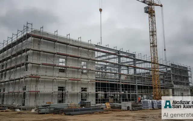 Obras de construcción de una nave de talleres de un instituto de Formación Profesional