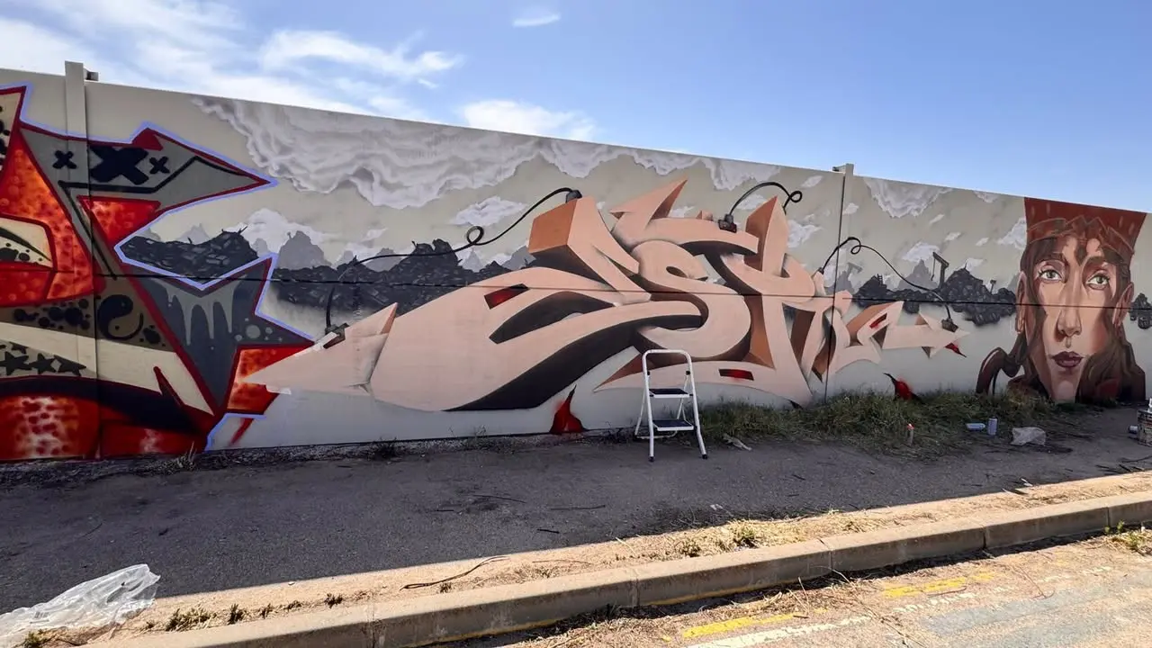 Mural realizado durante el encuentro de graffiti Manchadores 2026 en Alcázar de San Juan