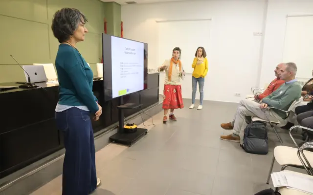 Participantes en el taller sobre conciliación de la agricultura y la conservación de los humedales en el Centro de Empresas de Alcázar de San Juan