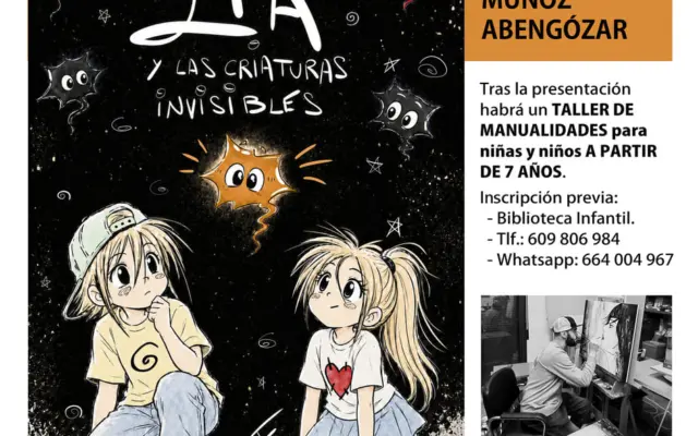 Cartel de la presentación del libro Lía y las criaturas invisibles en Alcázar de San Juan