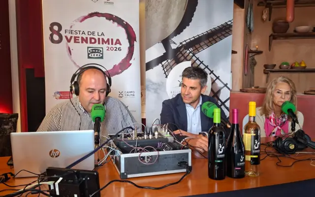 Emisión de radio de la Fiesta de la Vendimia en el Museo Molino Gigante de los Vinos de La Mancha, en Campo de Criptana