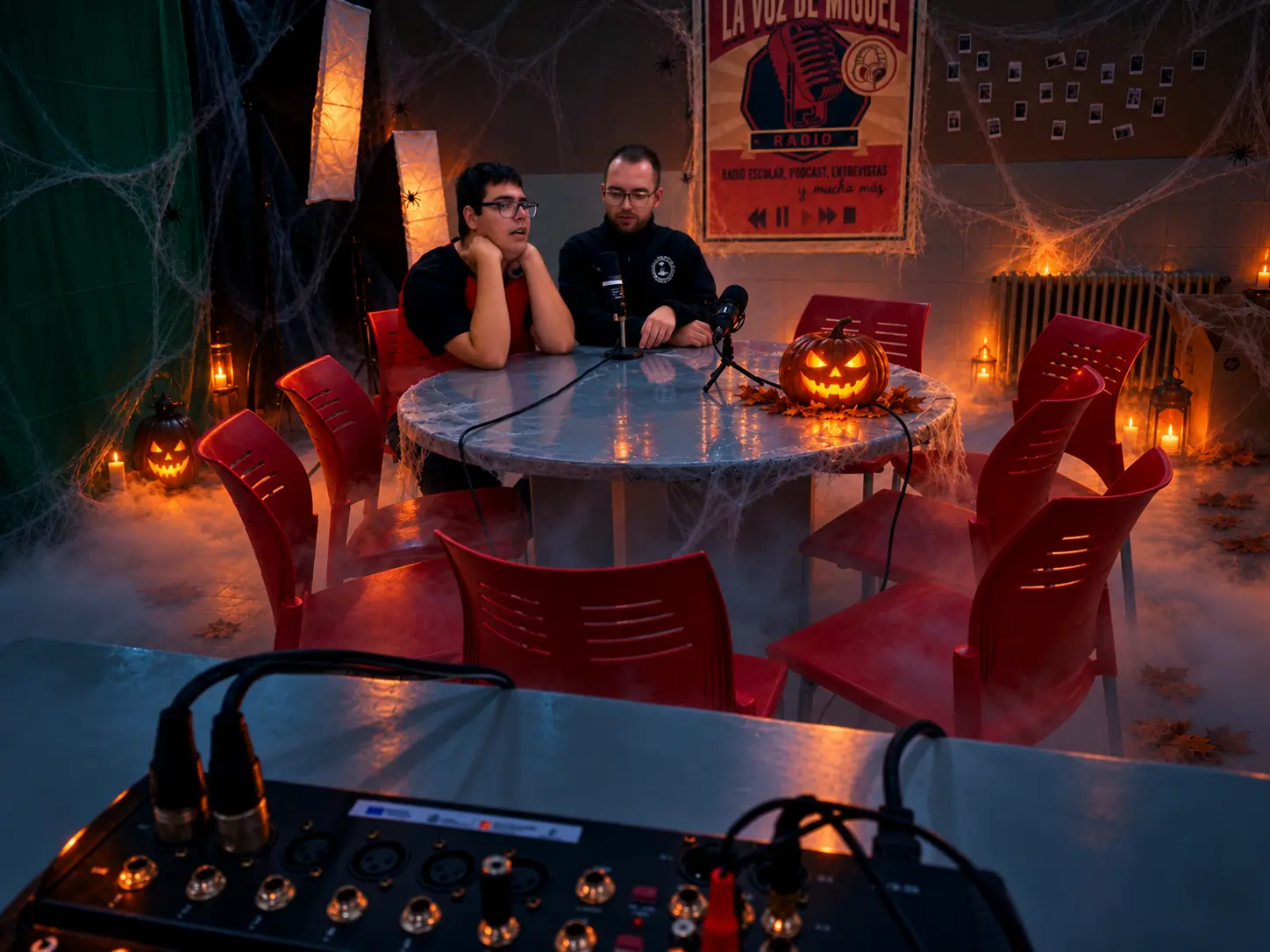 Cartel de la programación especial de Halloween del programa de radio La Voz de Miguel, del IES Cervantes